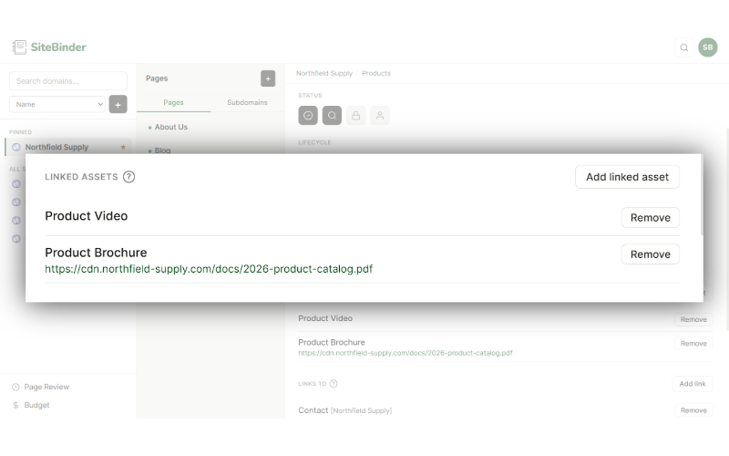 Linked Assets screenshot